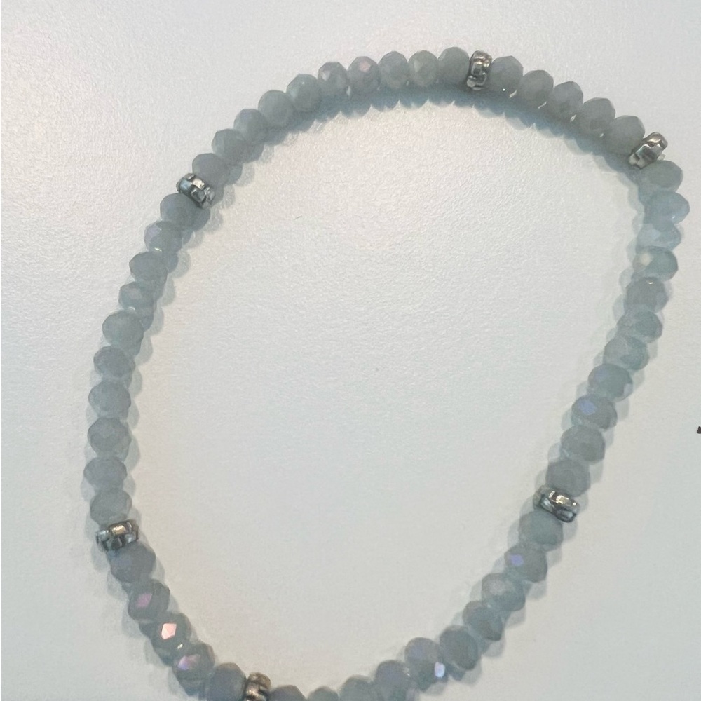 Smoke Grey/aurora crystal bracelets.